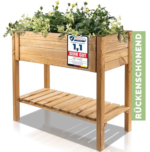 PATKAR Hochbeet Holz 79x39x79cm [RÜCKENSCHONENDE HÖHE] - Premium hochbeet Balkon oder Garten (Made in Europe) - Pflanzkasten Hochbeete-Kit - Kräuterbeet Balkon Hochbeet - Hochbeete für Garten Holz