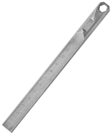 YUOIUX Alloy Straight Ruler Crowbars KeyChains 8mm Hexagon Wrench Measuring Hard Ruler Outdoor Survival Tool