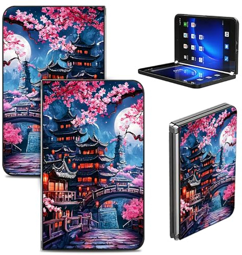 RWUTYTIUL Coque pour Microsoft Surface Duo 2020 8,1, minimaliste ultra fine et durable en polycarbonate rigide pour homme et femme, maison en fleurs de cerisier