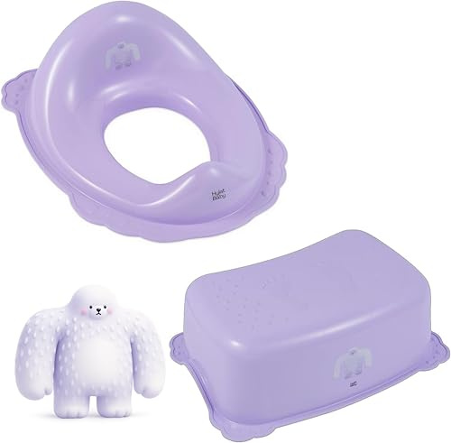 Hylat Baby Kinderhocker & Kindertoilettensitz Set - Rutschfester Tritthocker + Toilettenaufsatz für Kleinkinder - BPA-frei, Ergonomisch, Für Töpfchentraining & Bad