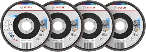 Bosch 60x X451 Flap Disc Set | for Steel, Aluminium, Grit 40, 60, 80, 120, Professional Accessory Large Angle Grinder