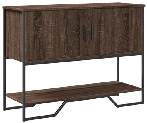 KTHLBRH Konsolentisch aus technischem Holz, braun, Eiche, mit Stauraum und dekorativer Ablage für den Eingangsbereich, 100 x 35 x 74,5 cm