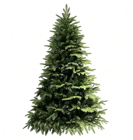 julgran vit Premium PE/PVC konstgjord julgran med trollkarlshattdesign flamskyddsmedel for inomhus- och utomhusfestdekoration mini julgran(210 * 129cm)