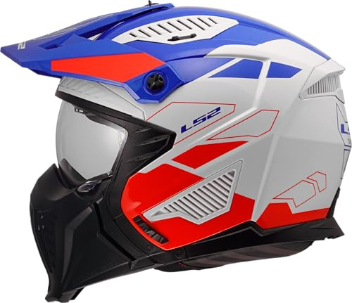 LS2, Jet/Modularer Motorradhelm DRIFTER TREK White Blue Red, XXL