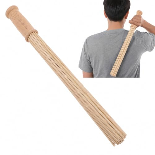 Bamboo Body Relaxation Hammer Manual Massage Stick for Back Neck Arms Legs Handheld Tapping Therapy Tool Portable Self Massage Device