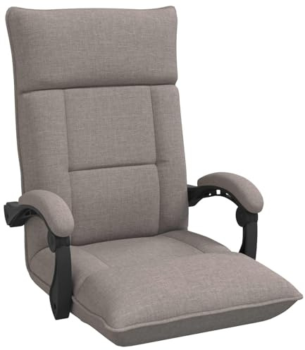 vidaXL Verstellbarer Fußsessel Taupe Stoff, Flexible Wohnzimmer, rechteckiger Bodenstuhl, moderner Rückenteil, verstellbare Sitzgelegenheit, Sofa-Alternative