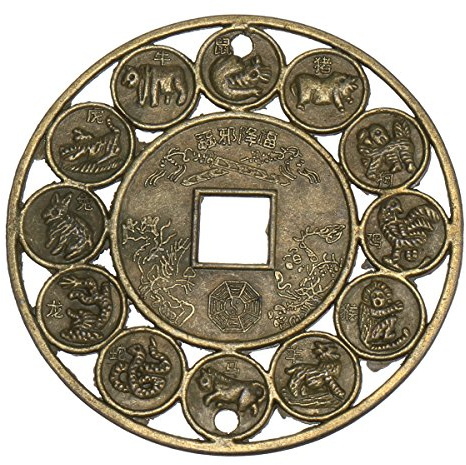 C-FUNN 10Pcs Chanceux Zodiaque Chinois Feng Shui Pièces De Monnaie pour La Protection De La Prospérité De Chance