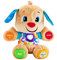 Fisher-Price Lernspaß-Hündchen mit drei Stufen | sprechendes Kuscheltier mit Musik als Kinderspielzeug und Baby Spielzeug | Interaktiver Teddybär, Version: Spanisch, FPM53
