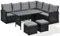 SVITA Monroe Garten-Lounge Set Polyrattan Lounge-Möbel Sitzgruppe Schwarz