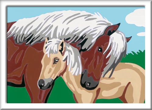 Ravensburger CreArt 28469 - Lovely Mare - Painting by Numbers Horse for Children from 7 Years, Painting Set with Frame, Brush and Acrylic Paints, Gift for Girls and Boys