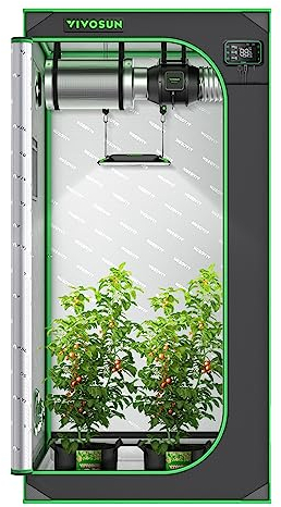 VIVOSUN Grow Tent 80 x 80 x 160 cm, Made of Highly Reflective Mylar with Viewing Window and Base Tray for Hydroponics and Indoor Growing, Suitable for VS1500