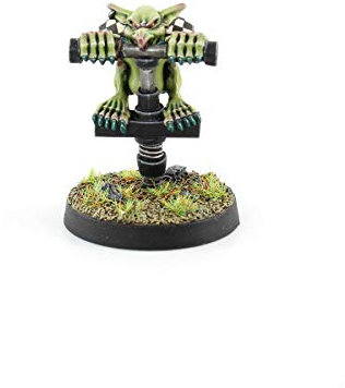 War World Gaming Gutrot Greenskins - Pogo Stick-Kobold - 28mm Fantasie Fußball Miniatur Figur Mini Goblin für Blood Bowl Lackierbares Sammlerstück Bemalen Gelände Modellbau