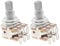 Musiclily Pro Aluminium Mini Metric Sized Blend Pots MN500K Dual Balance Potentiometers with Center Detent for Guitar (Set of 2)