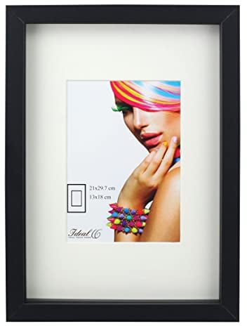 IDEAL TREND 3D Objektrahmen Holz Bilderrahmen Wanddeko Collage Poster Shirt Trikot Rahmen: Farbe: Schwarz | Format: 30x40