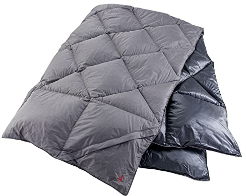 Y by Nordisk Kiby - komprimierbare Daunendecke (200 x 140 cm), Farbe: black