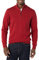 Amazon Essentials Herren Pullover mit Viertelreißverschluss aus 100% Baumwolle, Rot, M