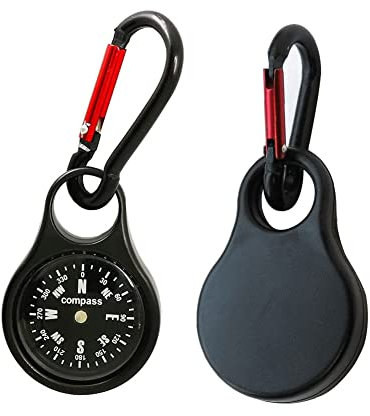 Shiwaki Alloy Carabiner Compass Gürtelclips Campingzubehör Freien mit Schlüsselbund für Camping Wandern