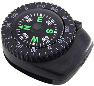 Mikro-Handgelenk-Kompass, Orientierungshilfe klein | Uhrenarmband, Portabal oder Armbandzirkel mit drehbarer Lünette für Wandern, Rucksackreisen und Survival-Navigation