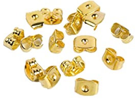 Cheeroyal 12/24/36 piezas de pendientes de mariposa en la parte trasera, bloqueo de oreja seguro de repuesto dorado para pendientes de tuerca, fabricación de joyas, dorado (36pcs)