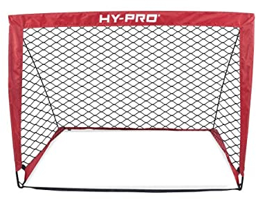 Hy-Pro 4ft x 3ft Pop Up Flexi Football Goal – Portable Net with Carry Bag, All-Weather Design, Durable & Secure Football Training Equipment, Foldable Mini Goal for Garden, Park & Indoor Use