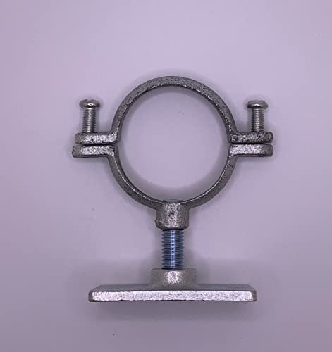 Galvanised Malleable Iron 50mm Munsen Ring with Steel Threaded Rod and Backplate - TNJ Pipe Clips (Rod Length 200mm)