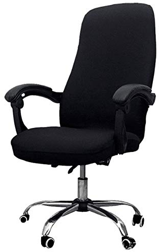 Dropfree BüRo Stuhl Bezug Elastischer Siamesischer BüRo Stuhl Bezug Drehstuhl Computer Sessel Schutz HüLle (Schwarz)