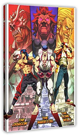 RIELLI Fatal Fury Spiel 8 Leinwand-Poster, Wandkunst, Dekoration, Bild, Gemälde für Wohnzimmer, Schlafzimmer, Dekorationsrahmen: 40 x 60 cm