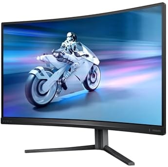 Philips Evnia 27M2C5500W - 27 QHD Curved Gaming Monitor, 240Hz, VA, 0.5ms, FreeSync premium pro, Low input Lag, Height adjust, HDR (2560 x 1440 @ 240Hz, 400 cd/m², HDMI 2.0 / DP 1.4 / USB 3.2)
