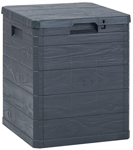 Ailgely Auflagenbox Kissenbox Garten 90 Liter | Abschließbar Gartenbox Gartenmöbel | Gartentruhe Beistelltisch | Garten Aufbewahrungstruhe | Kunststoff Anthrazit 42,5 x 44 x 50 cm