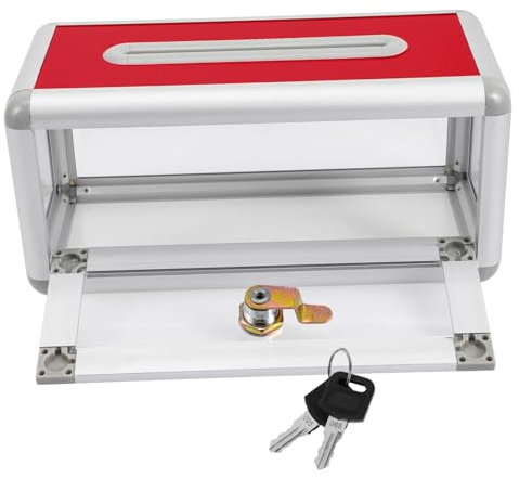 YARNOW Boîte à Cartes De Visite Avec Serrure Boîte De Collecte De Cartes De Visite Pratique Étui De Bureau Transparent