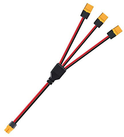 ZkeeShop XT60 Verlängerungskabel 1 auf 3 XT60 Stecker auf XT60 Buchse XT60 Adapter Verlängerungskabel Kompatibel für Powerstation 60CM