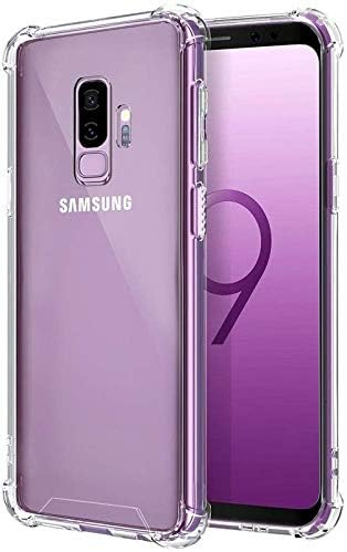 Hülle für Samsung Galaxy S9 Plus Transparent Ultra Dünne weiche TPU Handyhülle Flexible Klar Case Cover [Bumper mit verstärkten Ecken] Rückseite