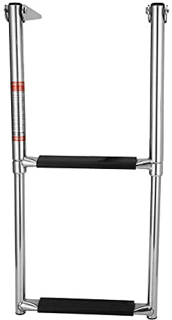 XTevu 2 Steps Boat Ladder,Boat Telescoping Ladder, Folding Telescopic Stainless Steel for Pontoon Marine Yacht Upper Platform Boats RVs Trucks