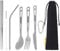 SILVERANT Couverts de Camping en Titane Cuillère Cuillère Baguettes Couteaux Paille Couverts Ensemble de Couverts Portable pour Lunch Box Extérieur et Randonnée - Sablé, 213 Plus Edition