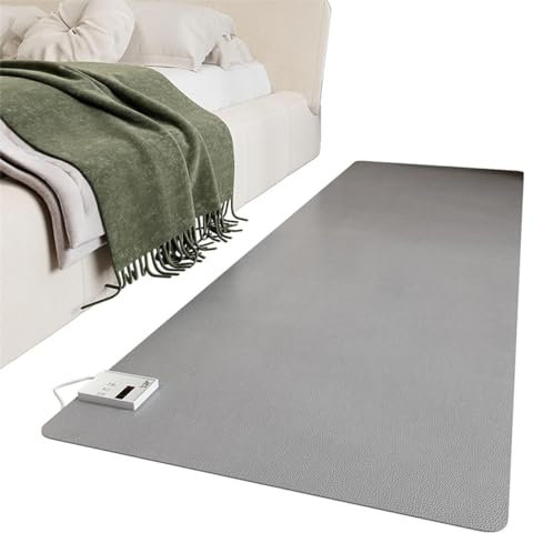 AMERIL Beheizter Teppich – beheizter Teppich unter dem Schreibtisch, elektrische Infrarot-Bodenheizung, mit 60 Stufen einstellbarem Thermostat, wasserdicht, 12-Stunden-Zeitsteuerung,80x200cm