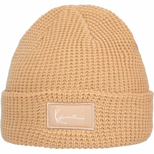 Karl Kani Waffle Beanie Wintermütze (DE/NL/SE/PL, Alphanumerisch, Einheitsgröße, beige)