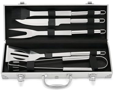Livoo - Set de 5 accessoires pour barbecue GS165 – 5 accessoires, acier inoxydable, valise de rangement et de transport
