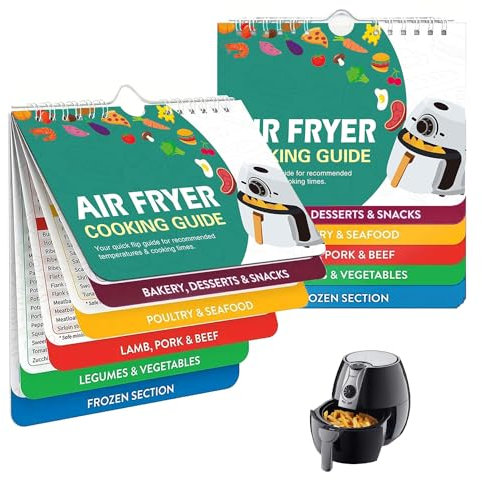 2PCS Air Fryer Magnetic Cheat Sheet Oven Cooking Guide, Air Fryer Cookbook for Cooking and Frying Booklet - Instant Air Fryer Accessories for Oven Cooking Pot Temperature and Kitchen Conversions