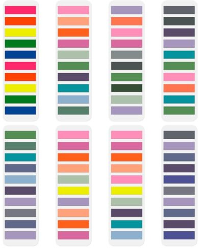 1600 Stück Seitenmarkierungen, Anmerkungsreiter für Buchzubehör, Morandi farbige Buchregister, klar beschreibbare und repositionierbare Buchflaggen, Streifenindex-Tabs