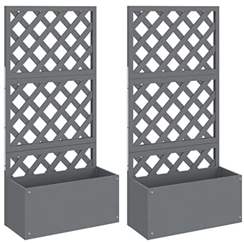 SDWEHO7 2er Set Gabione Steinkorb Gabionenzaun Gitterkorb Steinkorb Drahtkorb Gabionenkorb Verstärkte Gabionenwand Gabionen Zaun, Grau 65x33x135 cm WPC