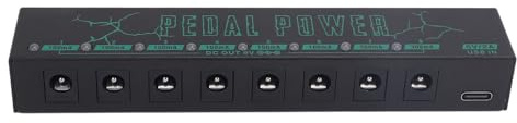 Guitar Pedal Power Supply 8 Isolated Outputs 9V Aluminium Alloy Effect Pedal Board Power Supply, Small and Lightweight, Multifunctional for, Powering & Charging Devices