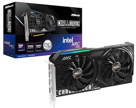 ASRock Intel ARC B580 Challenger 12GB OC GDDR6 19 Gbps 192 Bits 2740 MHz 650W 7680 x 4320 Dual Fan Graphics Card