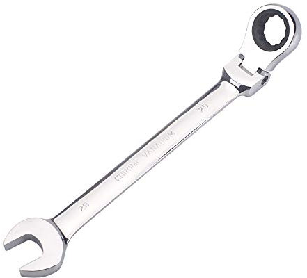 FLZOSPER 25mm Metric Flex-Head Gear Wrench,Box End Head 72-Tooth Ratcheting Combination Wrench Spanner