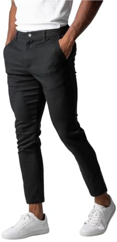 Bizgent Chinos, Pantalones casuales para hombre de corte ajustado - Pantalones de vestir para hombre - Corte ajustado