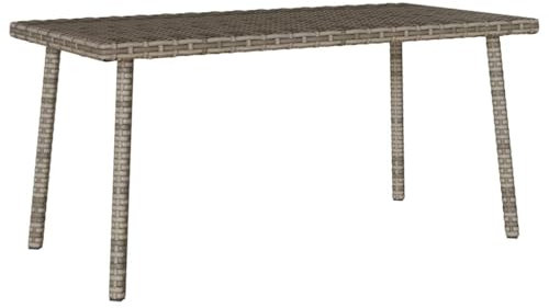 Myheimly Garten-Couchtisch Rechteckig Braun Poly Rattan, Outdoor-Couchtisch, Patio-Couchtisch, Garten-Couchtisch, Außen-Couchtisch Grau,80 x 40 x 37 cm
