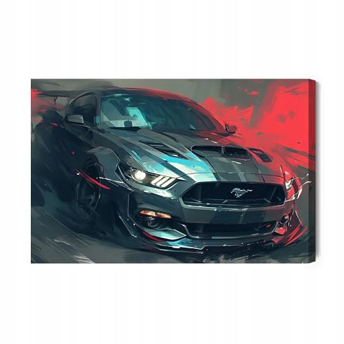 Printonia Wandbild m Leinwandgemalde Bild Leinwandbild Auto Ford Mustang Shelby 500 gt 120x80 cm