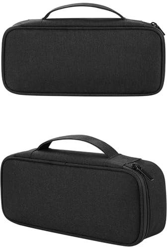Teskyer Travel Tech Pouch, Protable Cable Organiser Bag, Electronics Accessories Travel Organizer Case for Cable Charger Earphone Power Bank Hard Drive - SM13L (Black)