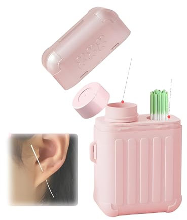 Ear Hole Cleaner Kit, Ear Piercing Aftercare Cleaning Set with 240pcs Disposable Ear Piercing Cleaning Floss & 15ml Cleaning Solution, Ear Hole Care Set Solution for Women Men (Rose Flavour)