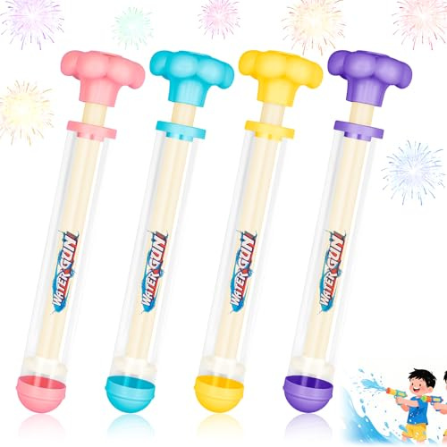 4pack Fireworks Shaped Water Gun, Couple Romance Firework Style Water Spray Gun, Large Capacity Fire Works Watergun for Bathing, Pool, Party Entertainment, Concert Family Gathering Marriage Proposal
