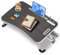 Soontrans Laptoptisch, 60 x 40 x 28 cm, Laptop Tisch mit Schublade, Getränkehalter, Kleiner Ventilator, Tablethalter, Griff, Betttisch Klappbar für Bett und Sofa, Couch, Boden, Betttablett(Schwarze)